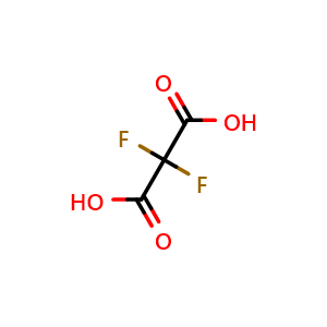 Chemical structure of difluoropropanedioic acid , CAS 1514-85-8, AChemBlock X192720