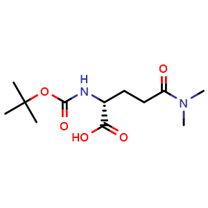 Chemical structure of (R)-2-(Boc-amino)-5-(dimethylamino)-5-oxopentanoic acid , CAS 721927-50-0, AChemBlock X192757