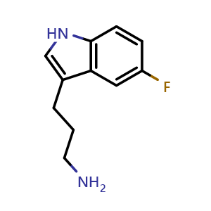 Chemical structure of 3-(5-Fluoro-3-indolyl)-1-propanamine , CAS 245762-27-0, AChemBlock X192771
