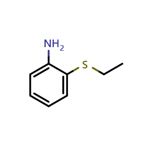 Chemical structure of 2-(ethylthio)aniline , CAS 13920-91-7, AChemBlock X192772
