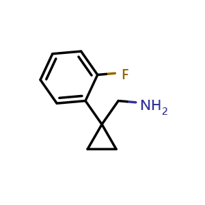 Chemical structure of 1-(2-Fluorophenyl)cyclopropanemethanamine , CAS 886365-63-5, AChemBlock X192774