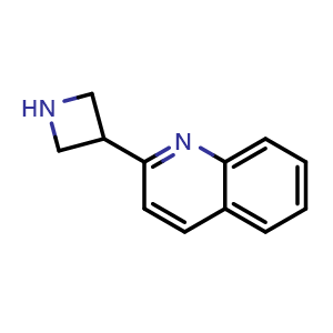 Chemical structure of 2-(3-Azetidinyl)quinoline , CAS 1236861-65-6, AChemBlock X192777