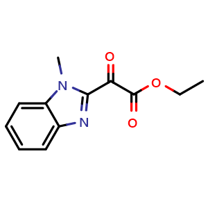 Chemical structure of ethyl 2-(1-methyl-1H-1,3-benzodiazol-2-yl)-2-oxoacetate , CAS 66155-91-7, AChemBlock X192796