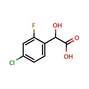 Chemical structure of 4-Chloro-2-fluoromandelic acid , CAS 1214345-56-8, AChemBlock X192803