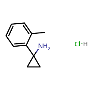 Chemical structure of 1-(2-Methylphenyl)cyclopropanamine hydrochloride , CAS 1134701-31-7, AChemBlock X192808