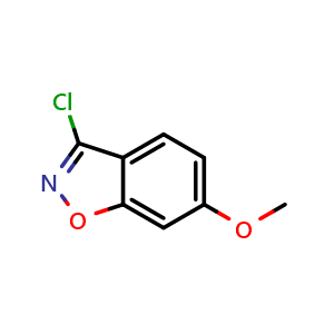 Chemical structure of 3-Chloro-6-methoxybenzisoxazole , CAS 157368-32-6, AChemBlock X192818