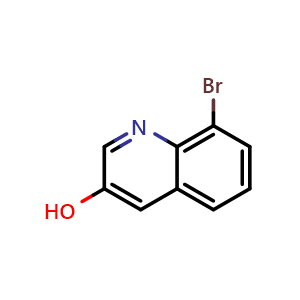 Chemical structure of 8-bromoquinolin-3-ol , CAS 1261768-30-2, AChemBlock X192819