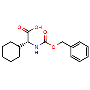 Chemical structure of (R)-2-[[(Benzyloxy)carbonyl]amino]-2-cyclohexylacetic acid , CAS 69901-85-5, AChemBlock X192825