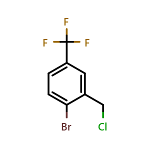 Chemical structure of 2-Bromo-5-(trifluoromethyl)benzyl Chloride , CAS 869725-54-2, AChemBlock X192832