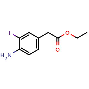 Chemical structure of Ethyl 2-(4-Amino-3-iodophenyl)acetate , CAS 405267-73-4, AChemBlock X192844