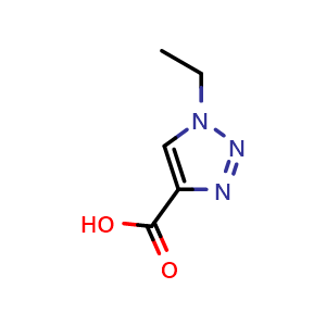 Chemical structure of 1-Ethyl-1H-1,2,3-triazole-4-carboxylic acid , CAS 1211541-99-9, AChemBlock X192854