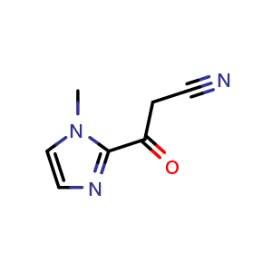 Chemical structure of 3-(1-Methyl-2-imidazolyl)-3-oxopropanenitrile , CAS 118431-92-8, AChemBlock X192865