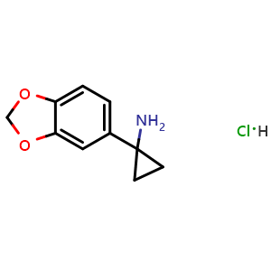 Chemical structure of 1-(1,3-Benzodioxol-5-yl)cyclopropanamine hydrochloride , CAS 1421604-95-6, AChemBlock X192866