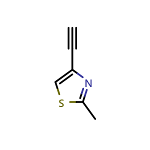Chemical structure of 4-Ethynyl-2-methylthiazole , CAS 107263-89-8, AChemBlock X192877