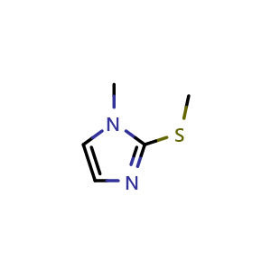 Chemical structure of 1-methyl-2-(methylsulfanyl)-1H-imidazole , CAS 14486-52-3, AChemBlock X192890