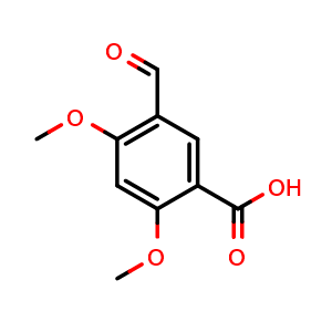 Chemical structure of 5-formyl-2,4-dimethoxybenzoic acid , CAS 633300-30-8, AChemBlock X192895