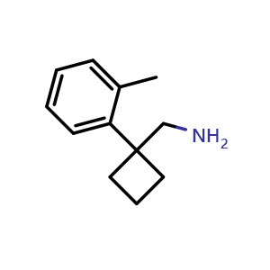 Chemical structure of 1-(2-Methylphenyl)cyclobutanemethanamine , CAS 1039932-20-1, AChemBlock X192899