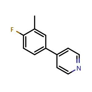 Chemical structure of 4-(4-Fluoro-3-methylphenyl)pyridine , CAS 1214354-05-8, AChemBlock X192905