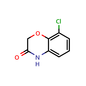 Chemical structure of 8-Chloro-2H-benzo[b][1,4]oxazin-3(4H)-one , CAS 57245-31-5, AChemBlock X192939