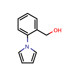 Chemical structure of 2-(Pyrrol-1-yl)benzyl Alcohol , CAS 61034-86-4, AChemBlock X192946
