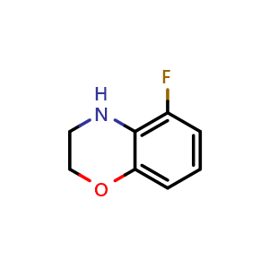 Chemical structure of 5-Fluoro-3,4-dihydro-2H-1,4-benzoxazine , CAS 1067171-66-7, AChemBlock X192957