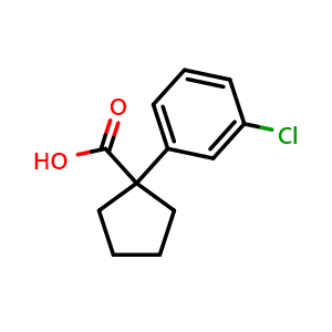 Chemical structure of 1-(3-Chlorophenyl)cyclopentanecarboxylic acid , CAS 143328-21-6, AChemBlock X192965