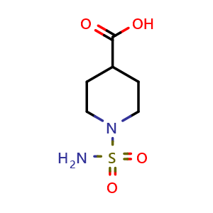 Chemical structure of 1-(aminosulfonyl)piperidine-4-carboxylic acid , CAS 1000932-67-1, AChemBlock X192967