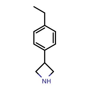 Chemical structure of 3-(4-Ethylphenyl)azetidine , CAS 1260865-61-9, AChemBlock X192994