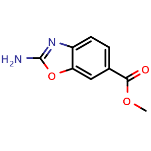 Chemical structure of Methyl 2-Aminobenzoxazole-6-carboxylate , CAS 851075-63-3, AChemBlock X192997