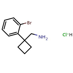 Chemical structure of 1-(2-Bromophenyl)cyclobutanemethanamine hydrochloride , CAS 1228879-39-7, AChemBlock X193008
