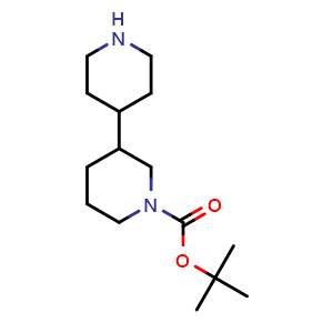 Chemical structure of 1-Boc-3,4'-bipiperidine , CAS 1314704-07-8, AChemBlock X193011