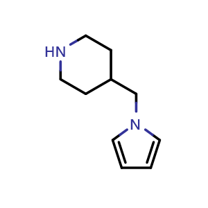 Chemical structure of 4-[(1-Pyrrolyl)methyl]piperidine , CAS 614746-07-5, AChemBlock X193015