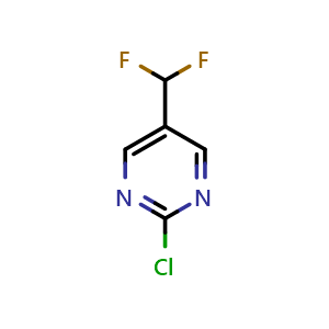 Chemical structure of 2-Chloro-5-(difluoromethyl)pyrimidine , CAS 1261869-28-6, AChemBlock X193022