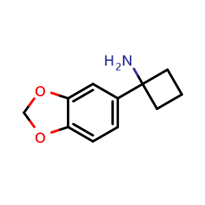 Chemical structure of 1-(1,3-Benzodioxol-5-yl)cyclobutanamine , CAS 1152590-55-0, AChemBlock X193027