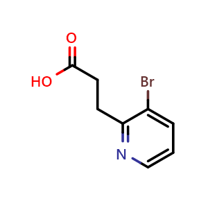 Chemical structure of 3-(3-Bromopyridin-2-yl)propanoic acid , CAS 1514782-62-7, AChemBlock X193031