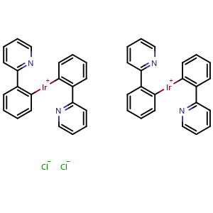 Chemical structure of Dichlorotetrakis[2-(2-pyridyl)phenyl]diiridium(III) , CAS 92220-65-0, AChemBlock X193072