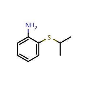Chemical structure of 2-(Isopropylthio)aniline , CAS 6397-33-7, AChemBlock X193106