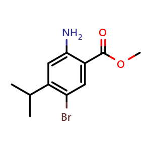 Chemical structure of Methyl 2-Amino-5-bromo-4-isopropylbenzoate , CAS 1000018-13-2, AChemBlock X193114