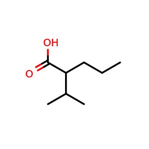 Chemical structure of 2-(Propan-2-yl)pentanoic acid , CAS 62391-99-5, AChemBlock X193126