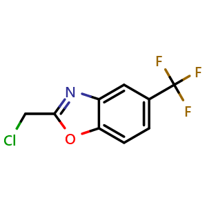 Chemical structure of 2-(Chloromethyl)-5-(trifluoromethyl)benzoxazole , CAS 131337-75-2, AChemBlock X193135