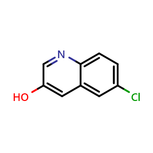 Chemical structure of 6-CHLOROQUINOLIN-3-OL , CAS 860232-96-8, AChemBlock X193151