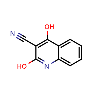 Chemical structure of 2,4-Dihydroxyquinoline-3-carbonitrile , CAS 15000-43-8, AChemBlock X193158