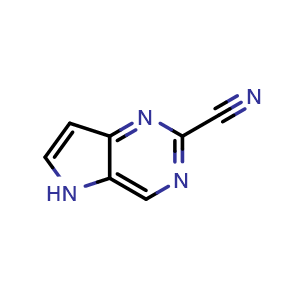Chemical structure of 5H-Pyrrolo[3,2-d]pyrimidine-2-carbonitrile , CAS 864439-35-0, AChemBlock X193189