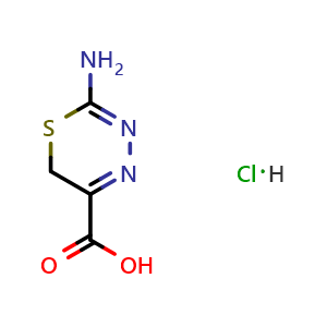Chemical structure of 2-Amino-6H-1,3,4-thiadiazine-5-carboxylic acid hydrochloride , CAS 1171535-57-1, AChemBlock X193203