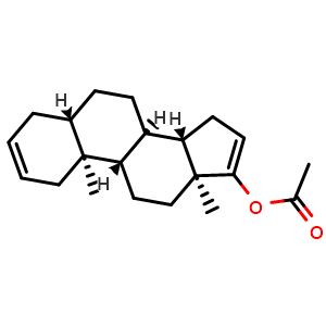 Chemical structure of 17-Acetoxy-5α-androsta-2,16-diene , CAS 50588-42-6, AChemBlock X193211