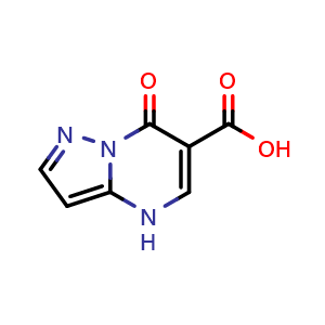 Chemical structure of 7-Oxo-4,7-dihydropyrazolo[1,5-a]pyrimidine-6-carboxylic acid , CAS 197367-75-2, AChemBlock X193212