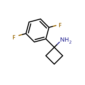 Chemical structure of 1-(2,5-Difluorophenyl)cyclobutanamine , CAS 1314766-08-9, AChemBlock X193243