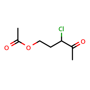 Chemical structure of 3-Chloro-4-oxopentyl Acetate , CAS 13051-49-5, AChemBlock X193244