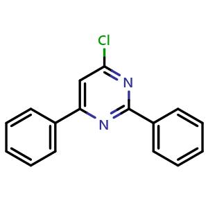 Chemical structure of 4-Chloro-2,6-diphenylpyrimidine , CAS 29509-91-9, AChemBlock X193248