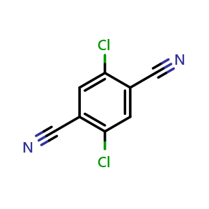 Chemical structure of 2,5-Dichloroterephthalonitrile , CAS 1897-43-4, AChemBlock X193249